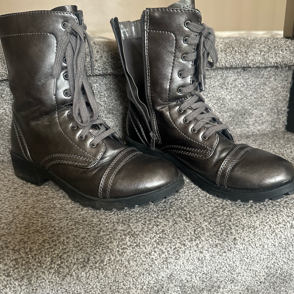 Silver boots size 10M